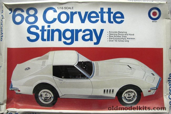 Entex 1/16 1968 Chevrolet Corvette, 9107 plastic model kit